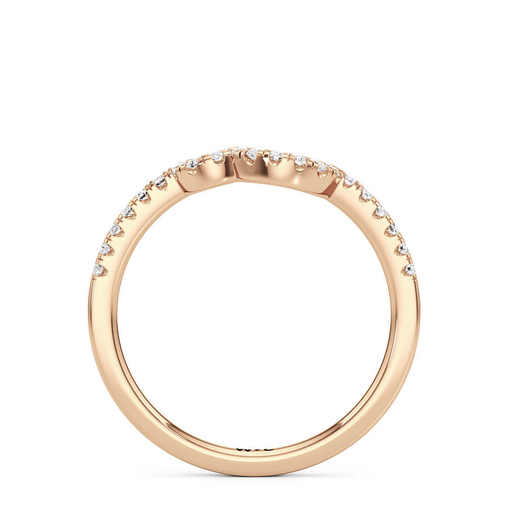 The Wren Diamond Wedding Band with 18KT Rose Gold Cut Diamond in 14KT Rose Gold view 2
