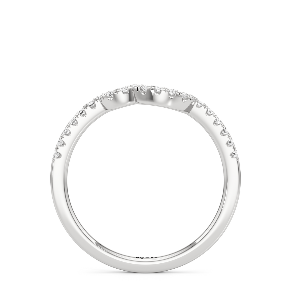 The Wren Diamond Wedding Band with Platinum Cut Diamond in 14KT Platinum view 2
