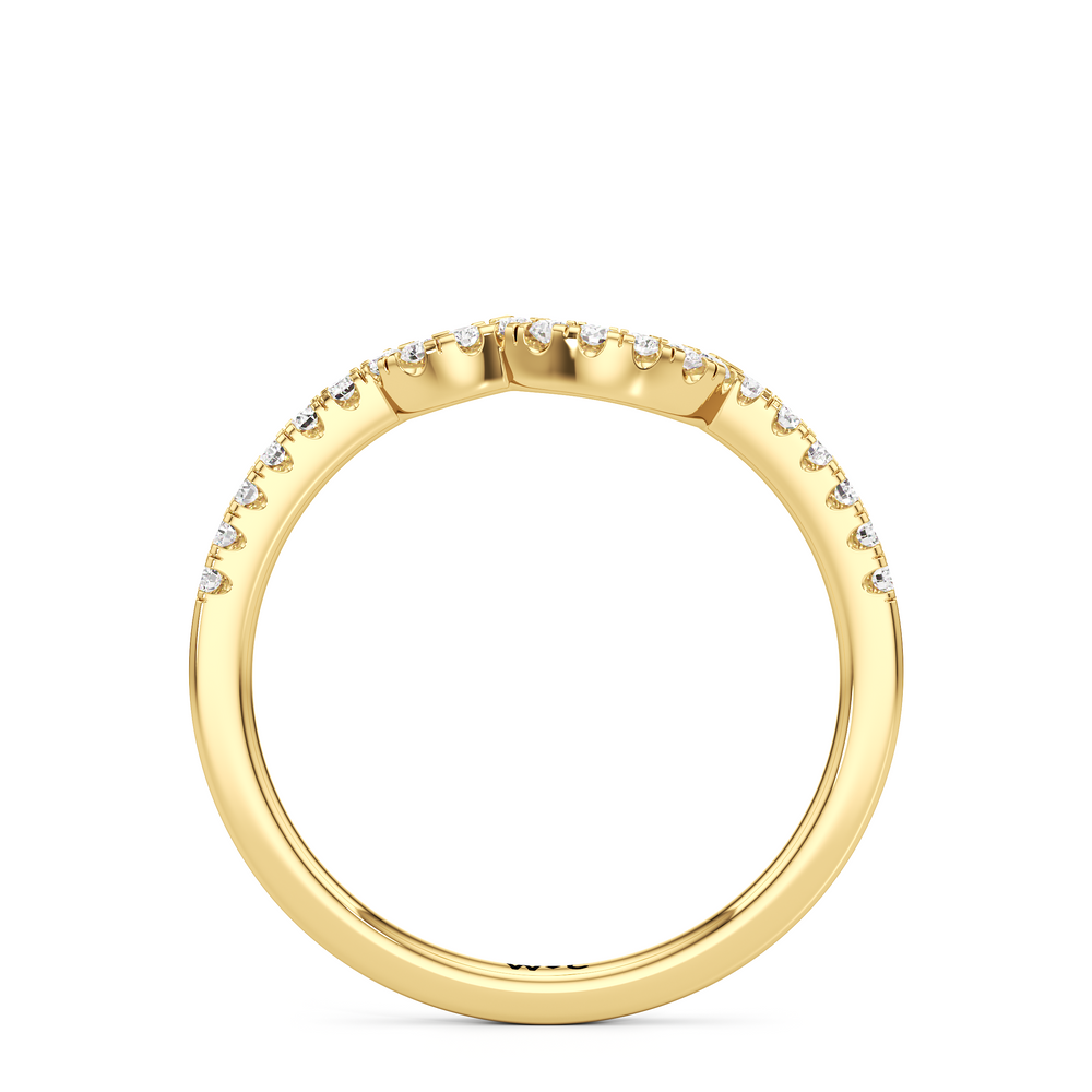The Wren Diamond Wedding Band with 18KT Yellow Gold Cut Diamond in 14KT Yellow Gold view 2
