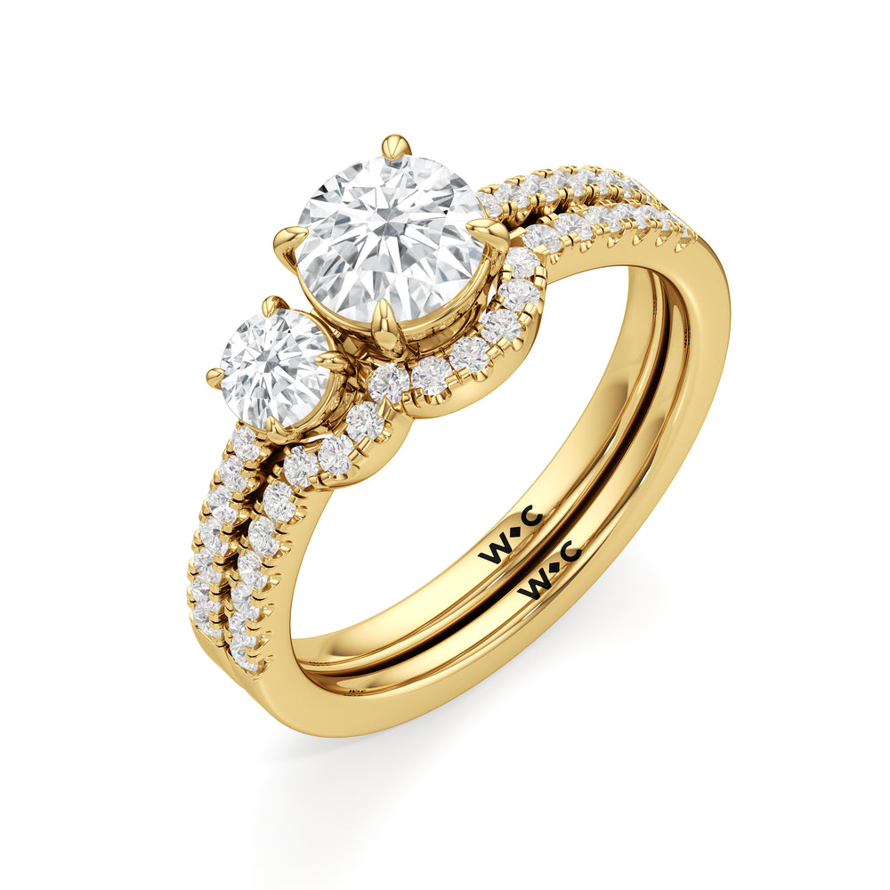 Round Cut The Wren Engagement Ring with Lab Grown Diamond in 14KT Yellow Gold view 4
