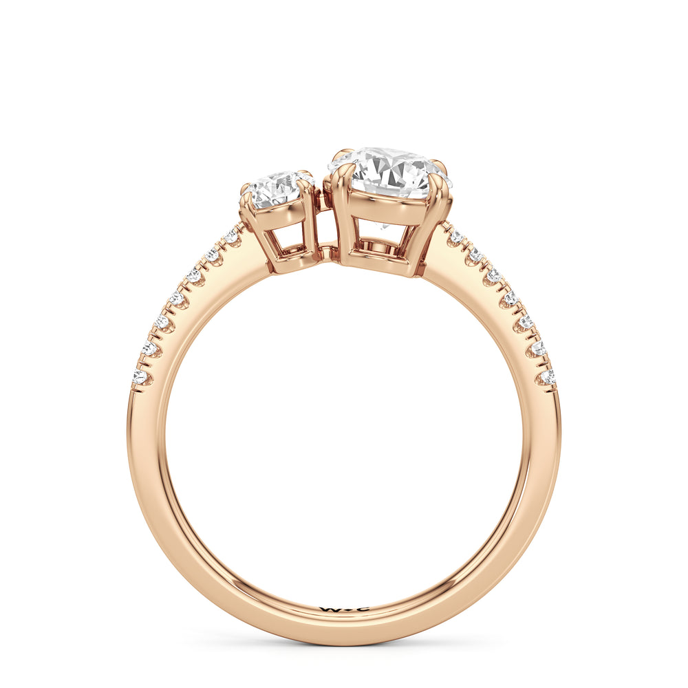 Round Cut The Wren Engagement Ring with Lab Grown Diamond in 14KT Rose Gold view 2
