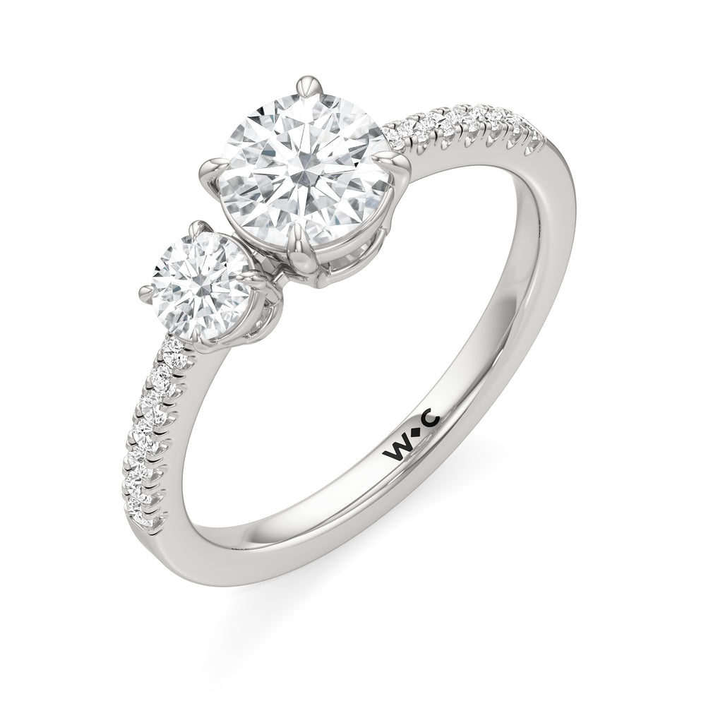 Round Cut The Wren Engagement Ring with Lab Grown Diamond in 14KT Platinum view 3
