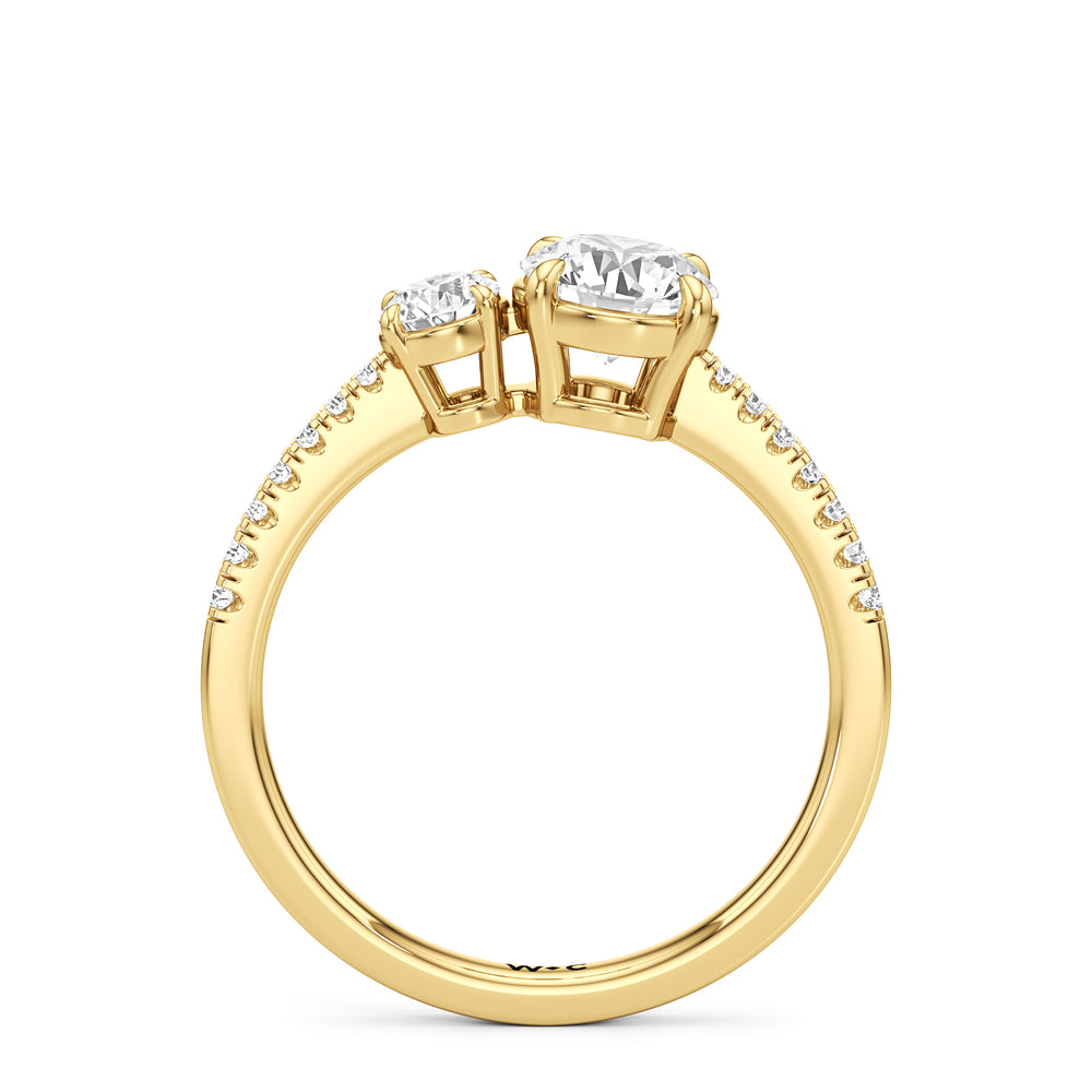Round Cut The Wren Engagement Ring with Lab Grown Diamond in 14KT Yellow Gold view 2
