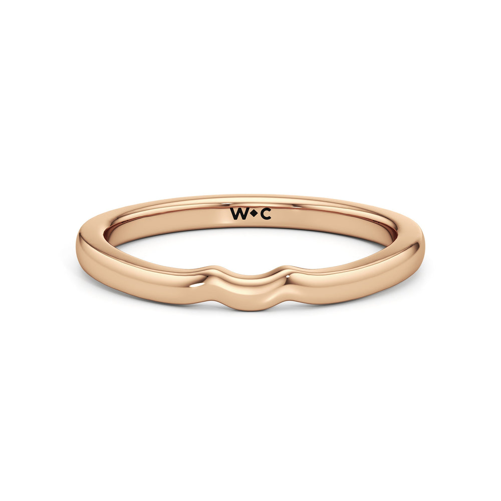The Ruth Wedding Band with 18KT Rose Gold Cut Diamond in 14KT Rose Gold view 1
