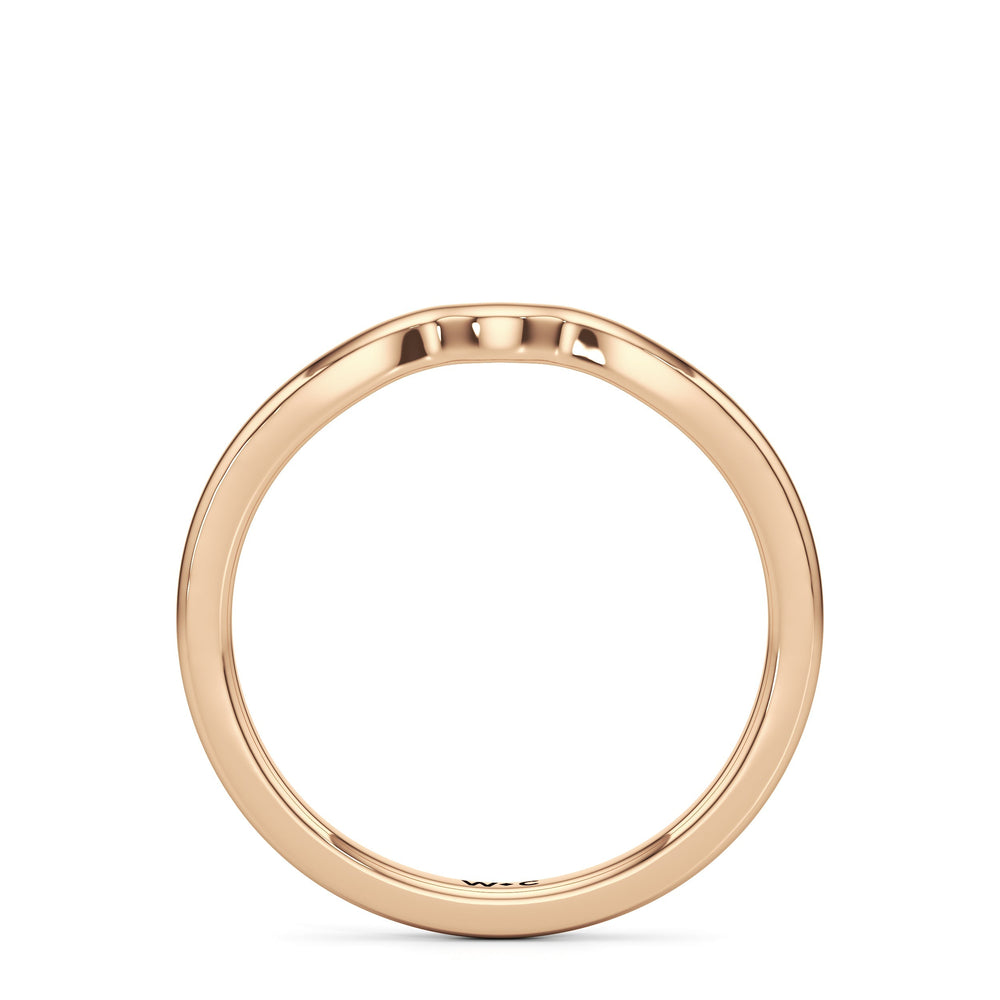 The Ruth Wedding Band with 18KT Rose Gold Cut Diamond in 14KT Rose Gold view 2
