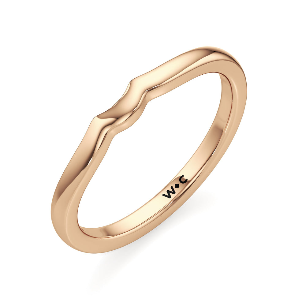 The Ruth Wedding Band with 18KT Rose Gold Cut Diamond in 14KT Rose Gold view 3
