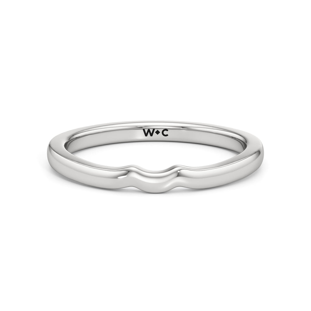 The Ruth Wedding Band with Platinum Cut Diamond in 14KT Platinum view 1
