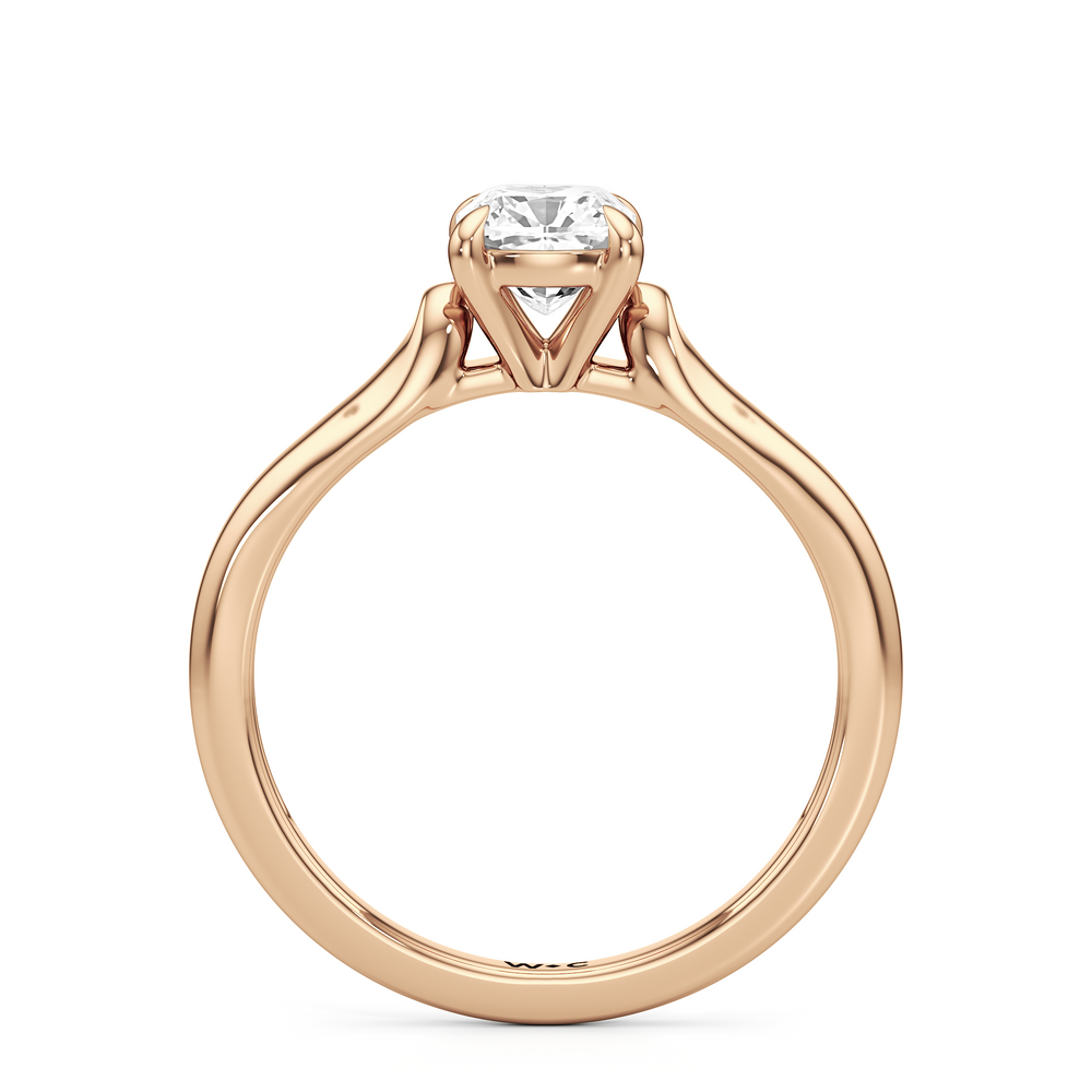 The Ruth Engagement Ring with Cushion Cut Diamond in 14KT Rose Gold view 2
