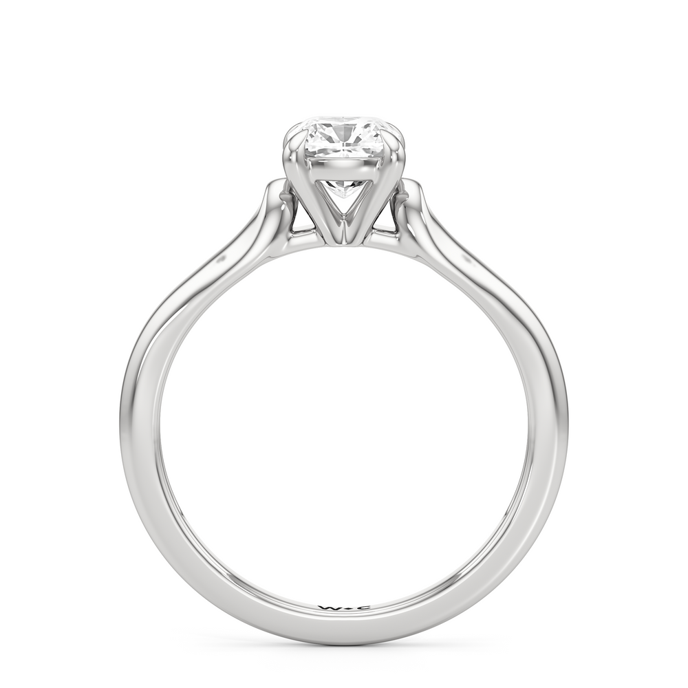 The Ruth Engagement Ring with Cushion Cut Diamond in 14KT Platinum view 2
