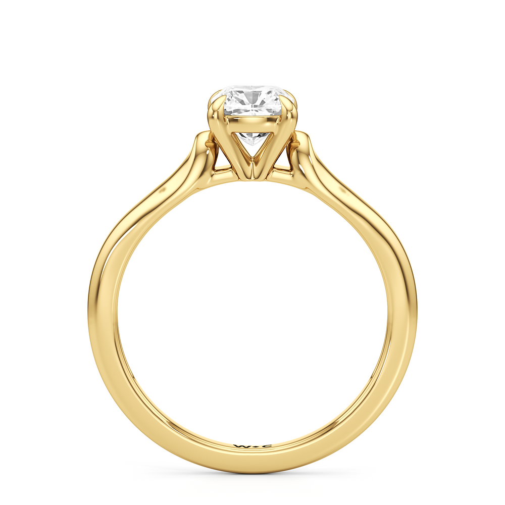 The Ruth Engagement Ring with Cushion Cut Diamond in 14KT Yellow Gold view 2
