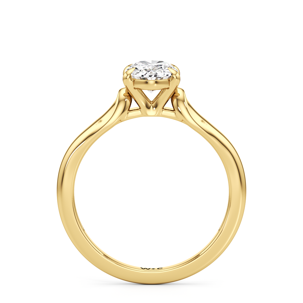 The Ruth Engagement Ring with Oval Cut Diamond in 14KT Yellow Gold view 2
