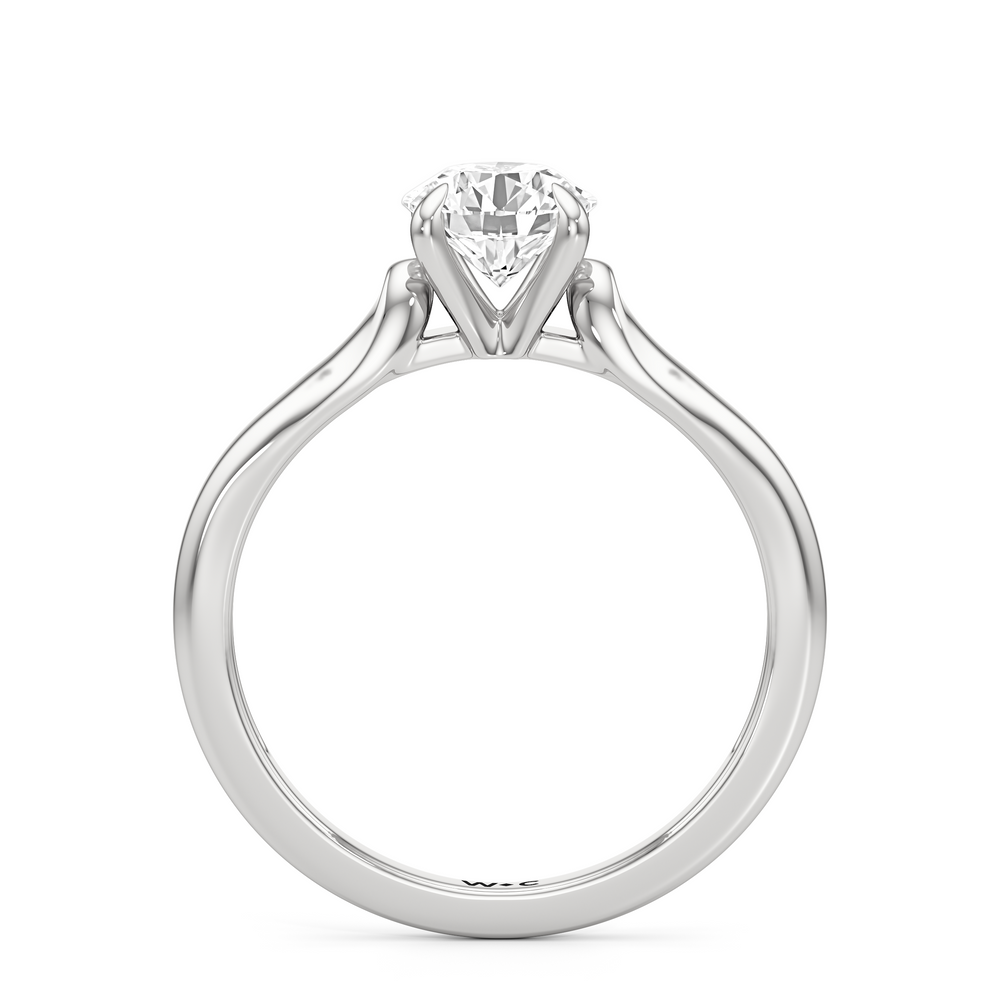 The Ruth Engagement Ring with Round Cut Diamond in 14KT Platinum view 2
