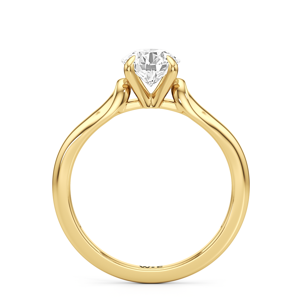 The Ruth Engagement Ring with Round Cut Diamond in 14KT Yellow Gold view 2
