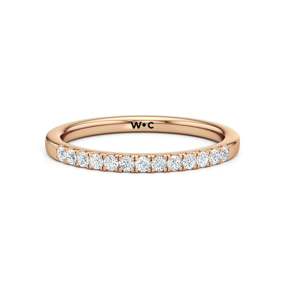 The Ella Diamond Wedding Band with 18KT Rose Gold Cut Diamond in 14KT Rose Gold view 1
