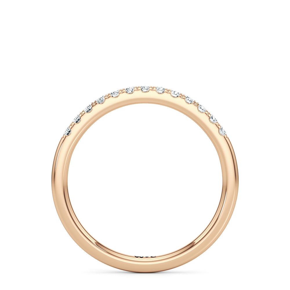 The Ella Diamond Wedding Band with 18KT Rose Gold Cut Diamond in 14KT Rose Gold view 2
