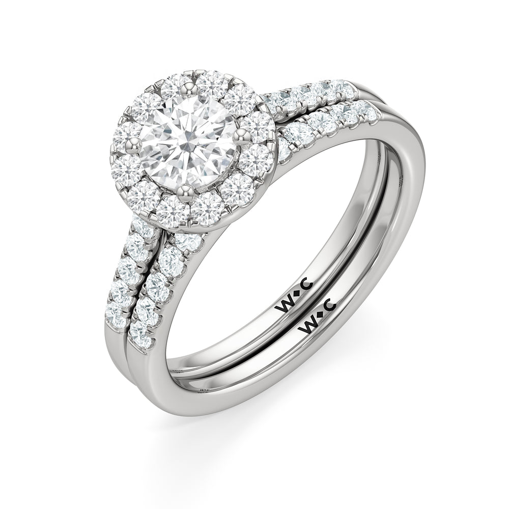 The Ella Diamond Wedding Band with Platinum Cut Diamond in 14KT Platinum view 4

