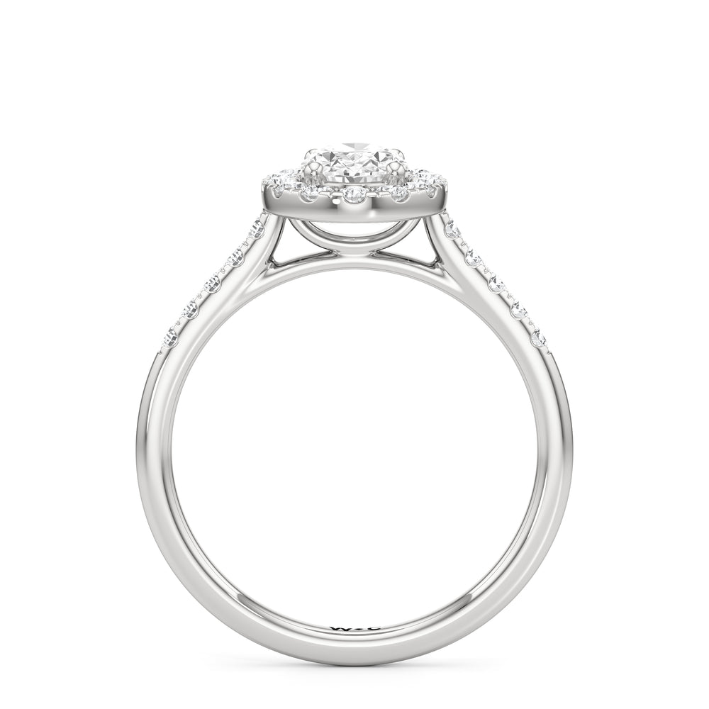 The Ella Engagement Ring with Oval Cut Diamond in 14KT Platinum view 2
