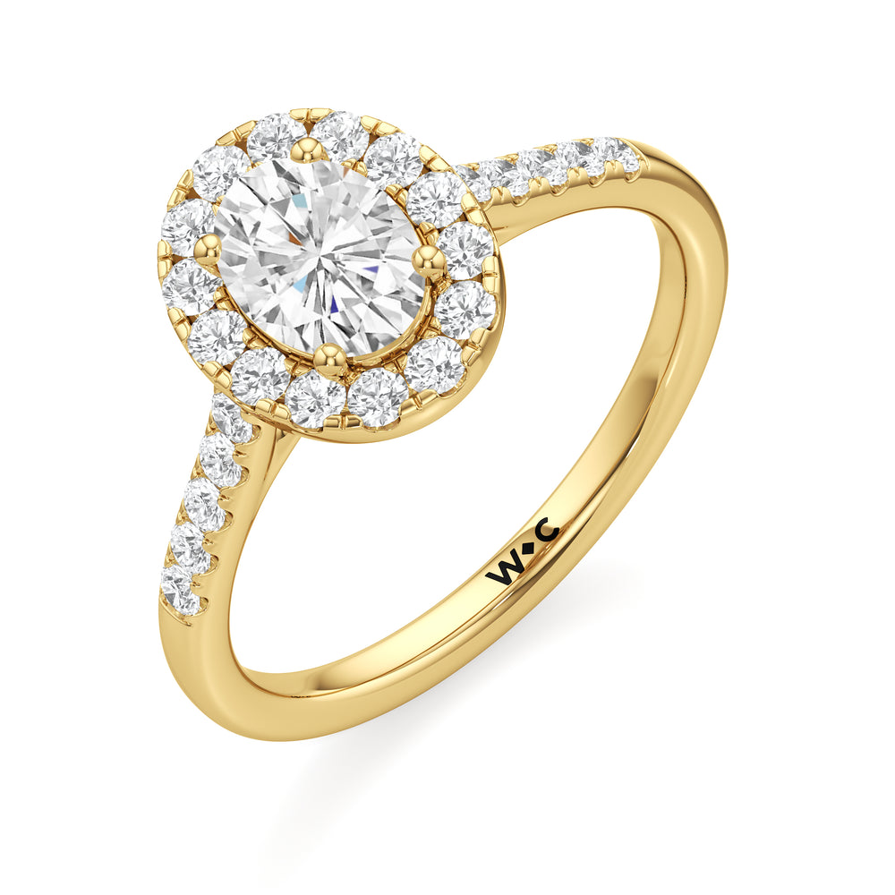 The Ella Engagement Ring with Oval Cut Diamond in 14KT Yellow Gold view 3
