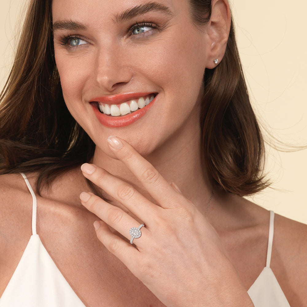 The Ella Engagement Ring with Oval Cut Diamond in 14KT Rose Gold view 5
