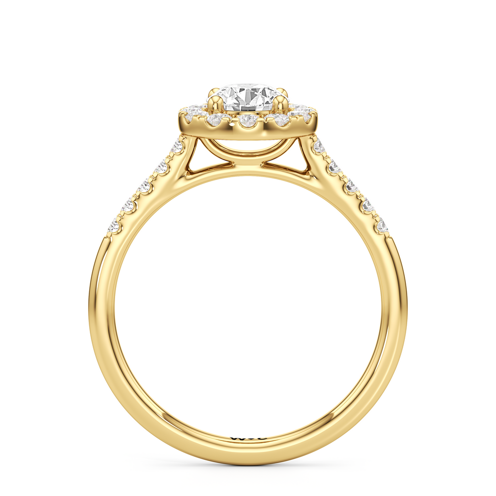 The Ella Engagement Ring with Round Cut Diamond in 14KT Yellow Gold view 2
