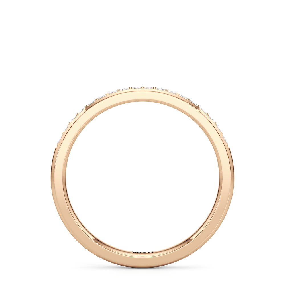 The Margot Diamond Wedding Band with 18KT Rose Gold Cut Diamond in 14KT Rose Gold view 2

