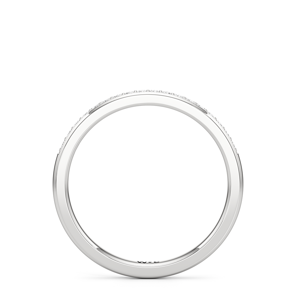 The Margot Diamond Wedding Band with Platinum Cut Diamond in 14KT Platinum view 2
