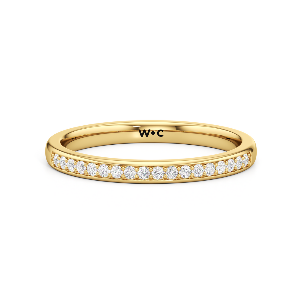 The Margot Diamond Wedding Band with 18KT Yellow Gold Cut Diamond in 14KT Yellow Gold view 1
