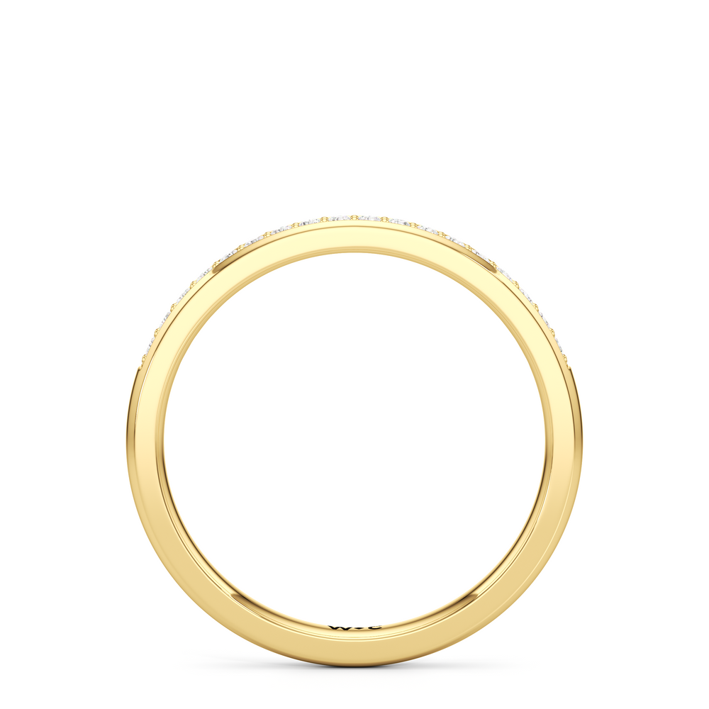 The Margot Diamond Wedding Band with 18KT Yellow Gold Cut Diamond in 14KT Yellow Gold view 2
