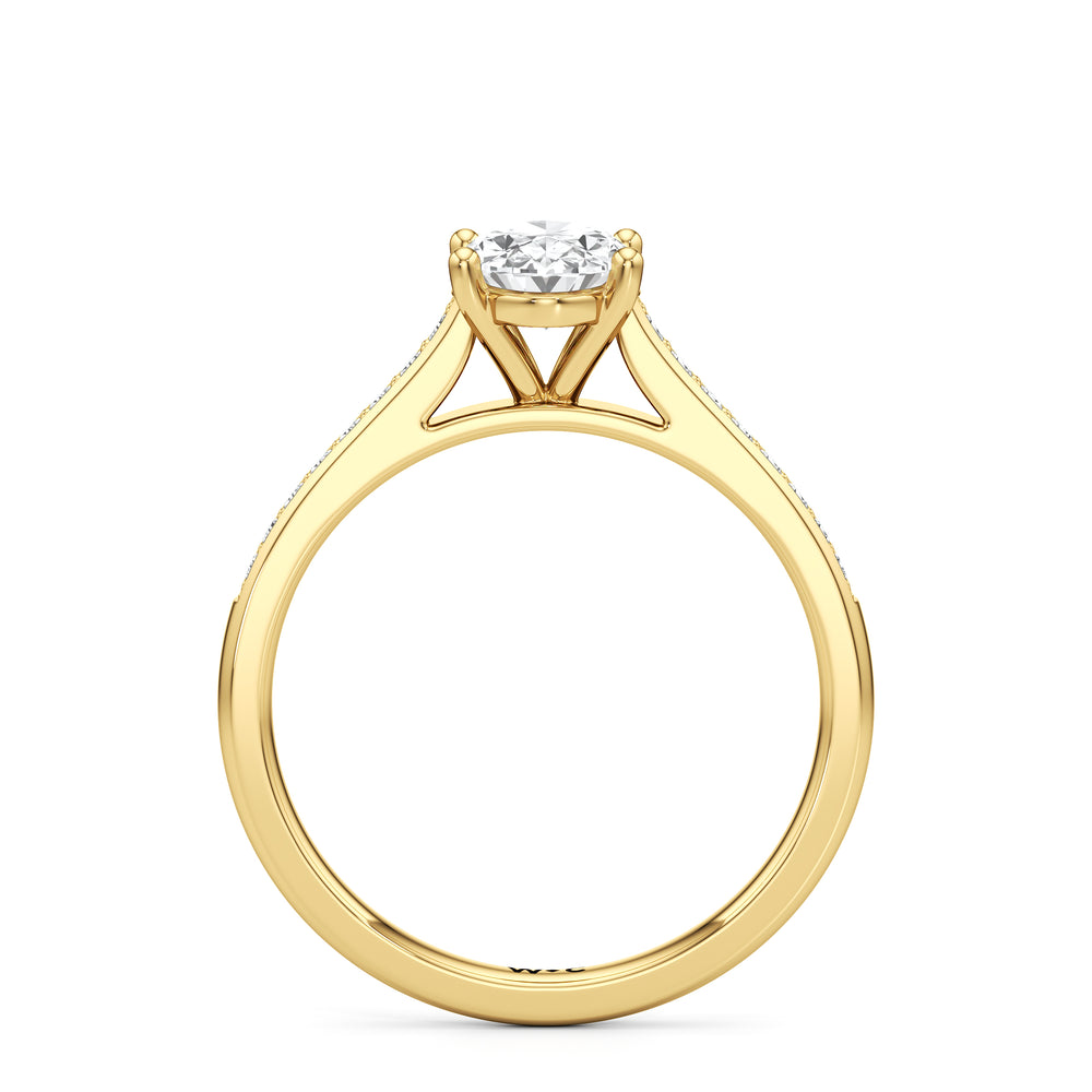 The Margot Engagement Ring with Oval Cut Diamond in 14KT Yellow Gold view 2
