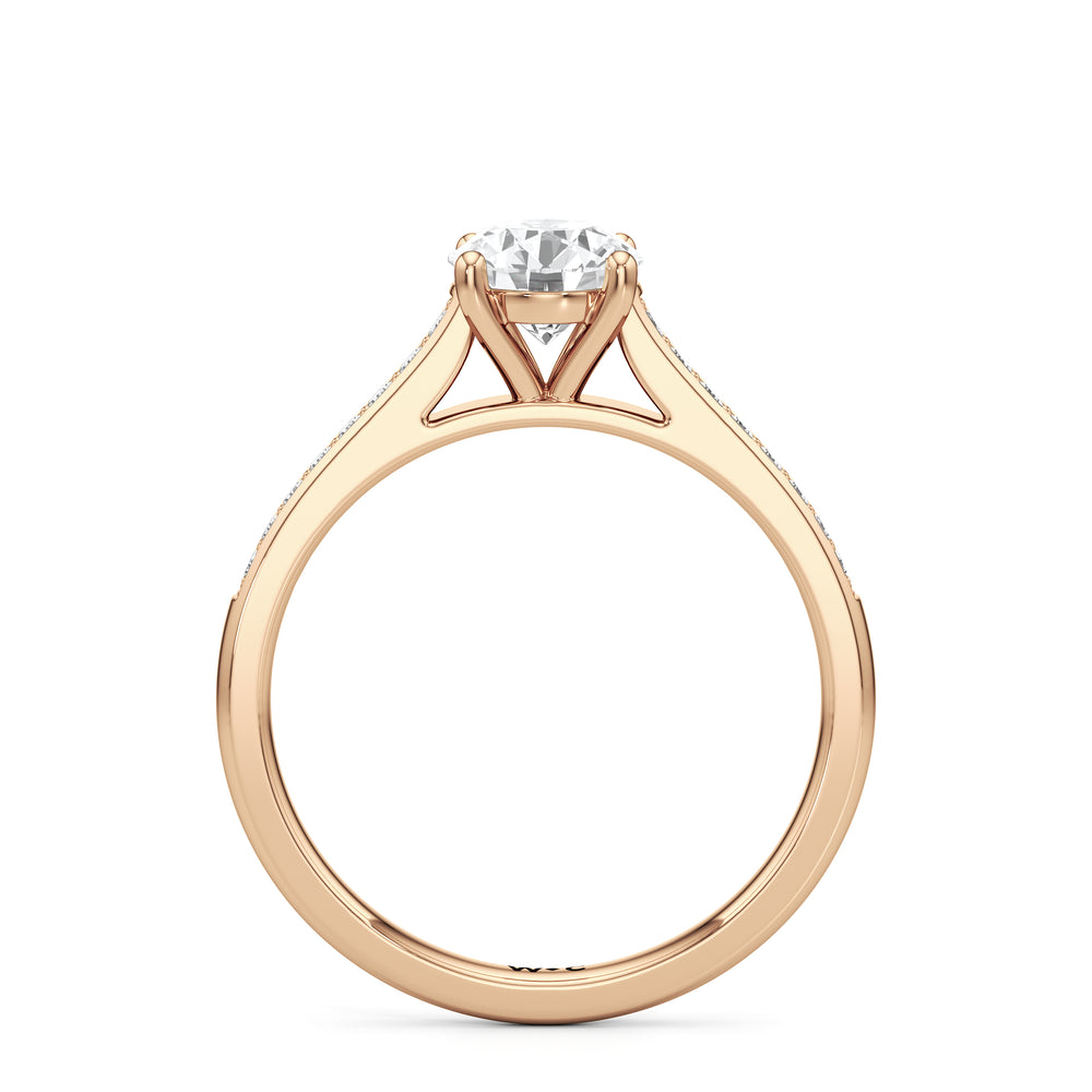 The Margot Engagement Ring with Round Cut Diamond in 14KT Rose Gold view 2
