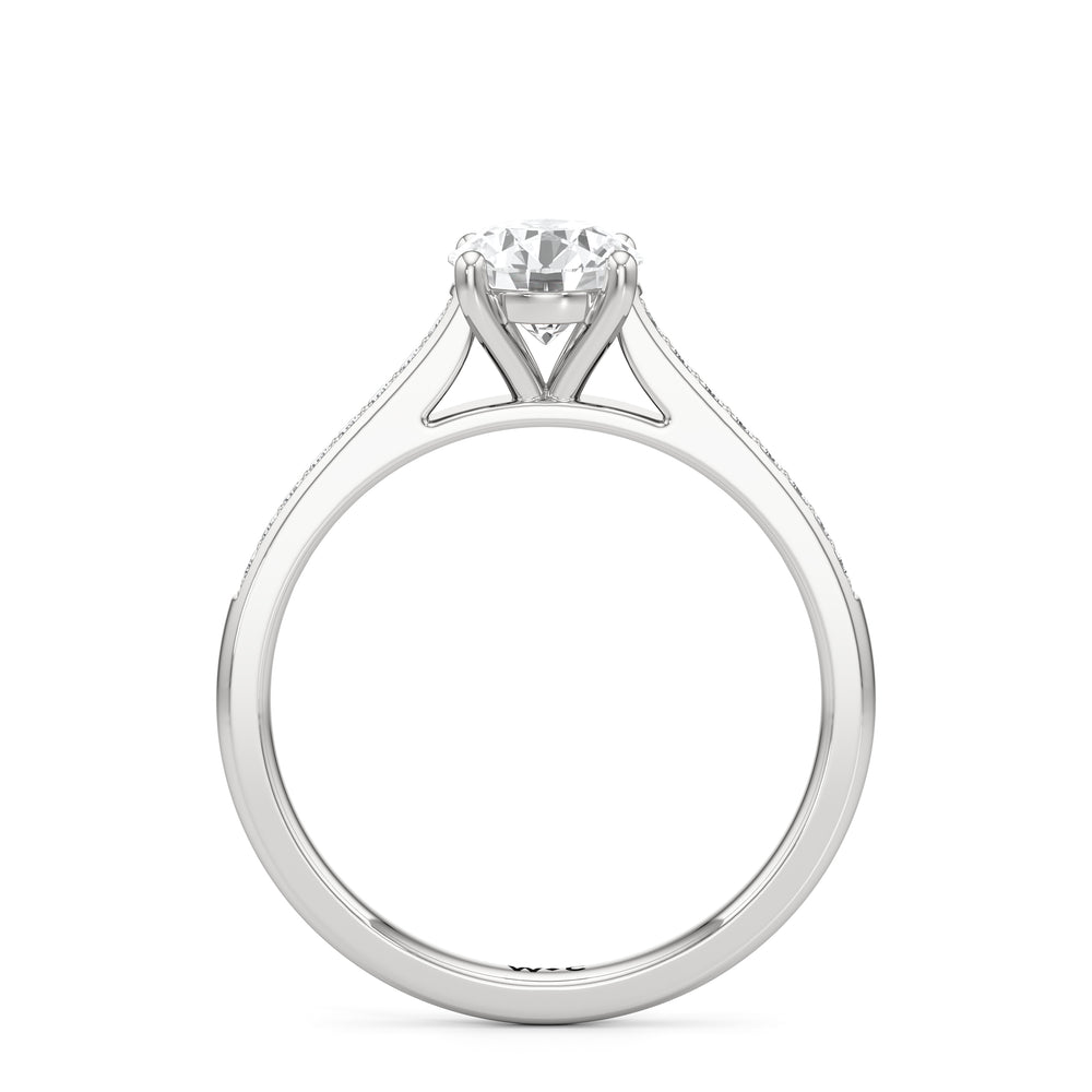 The Margot Engagement Ring with Round Cut Diamond in 14KT Platinum view 2
