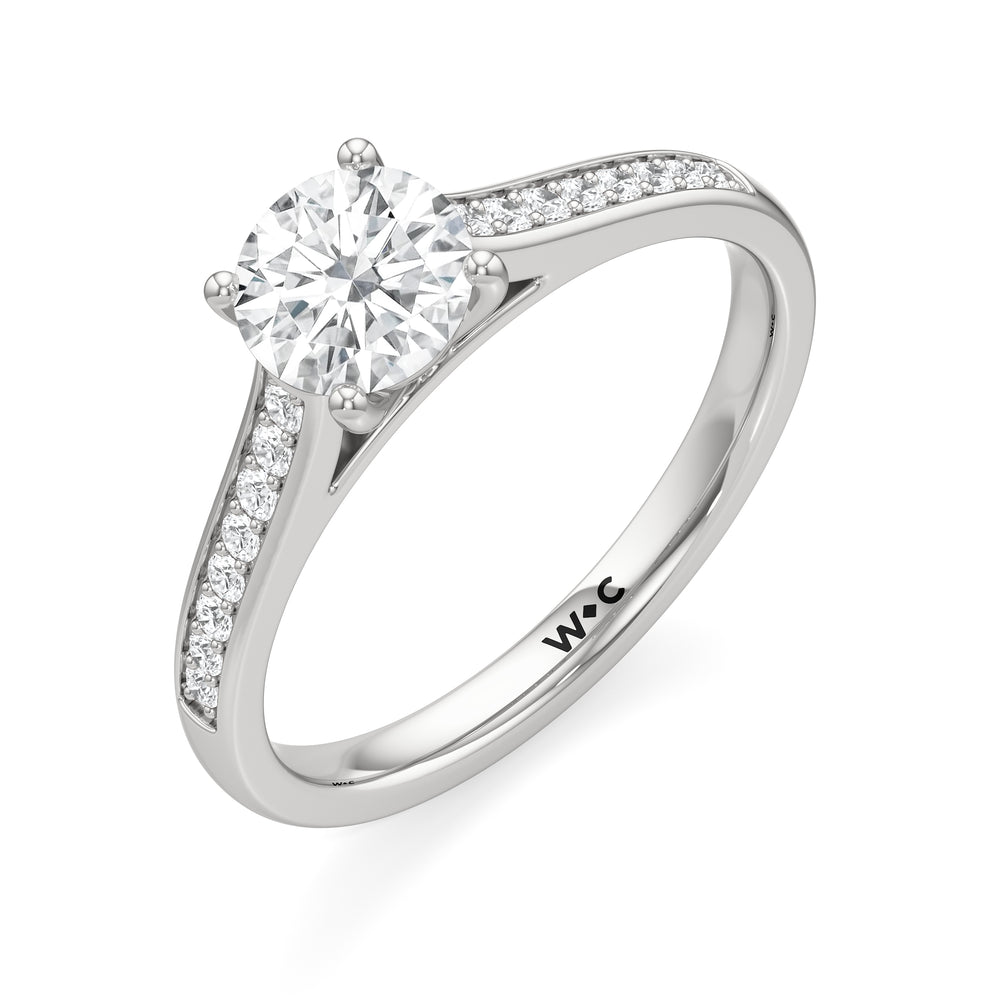 The Margot Engagement Ring with Round Cut Diamond in 14KT Platinum view 3
