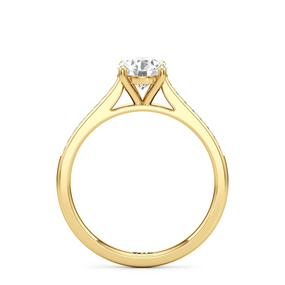 The Margot Engagement Ring with Round Cut Diamond in 14KT Yellow Gold view 2

