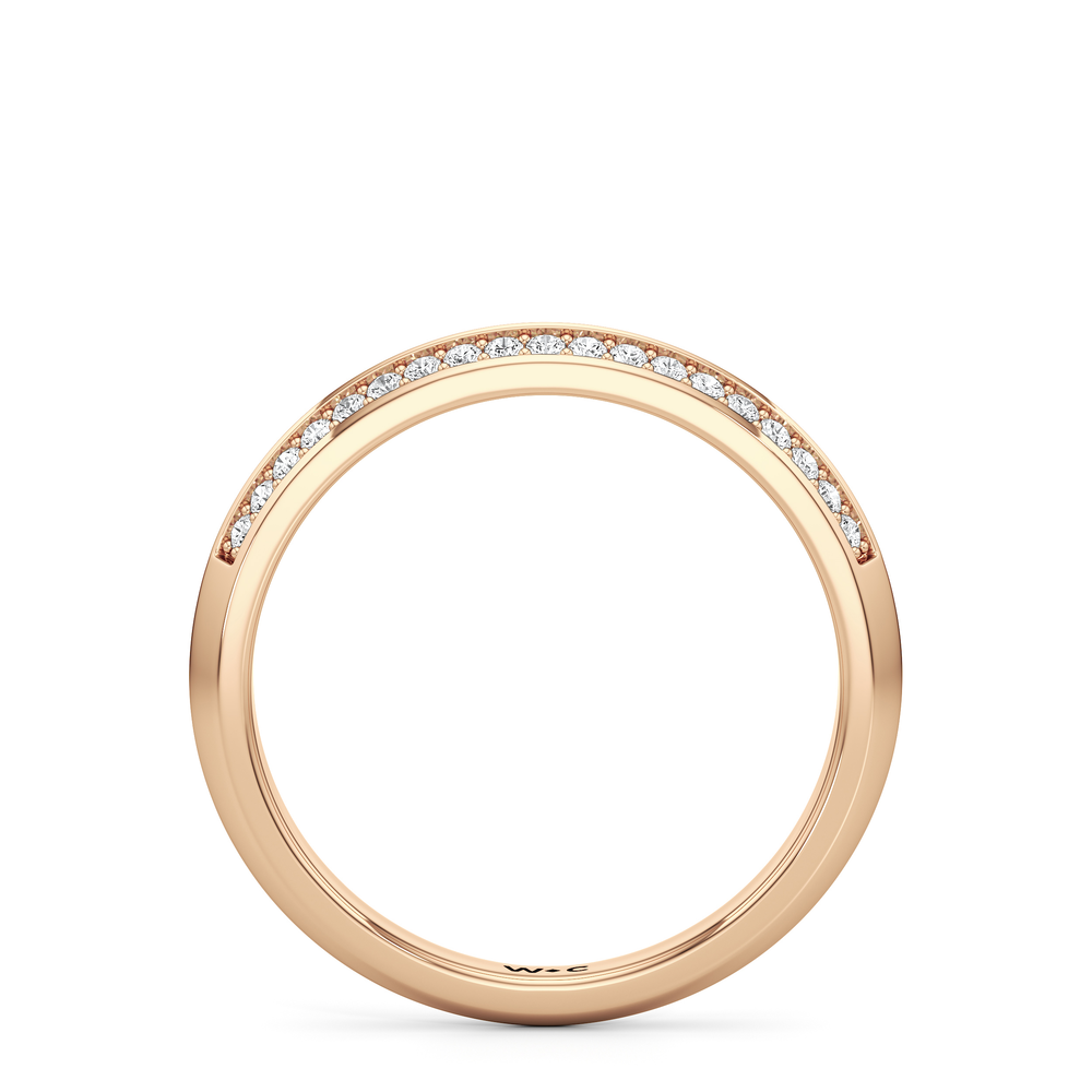 The Nadia Diamond Wedding Band with 18KT Rose Gold Cut Diamond in 14KT Rose Gold view 2
