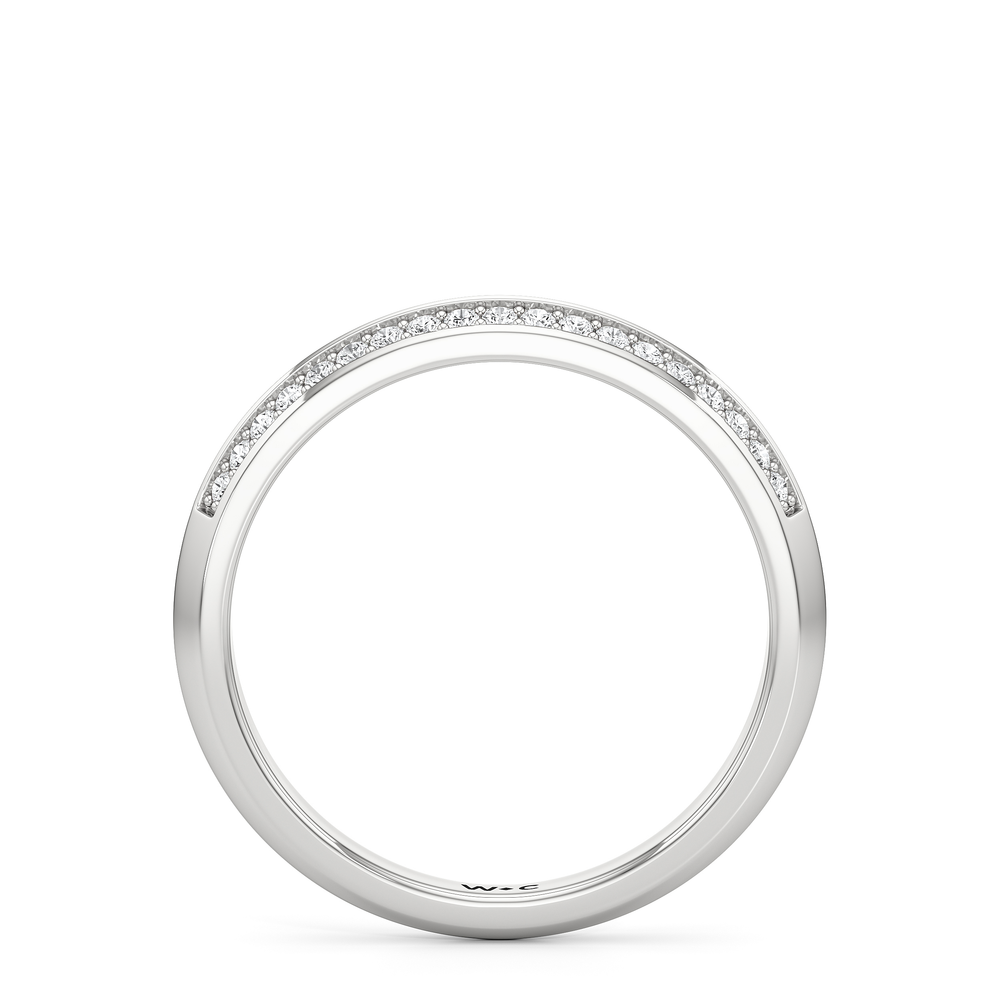 The Nadia Diamond Wedding Band with Platinum Cut Diamond in 14KT Platinum view 2
