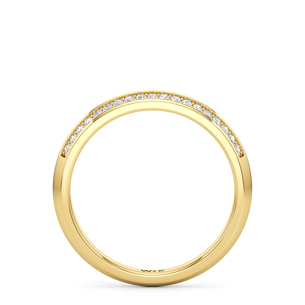 The Nadia Diamond Wedding Band with 18KT Yellow Gold Cut Diamond in 14KT Yellow Gold view 2
