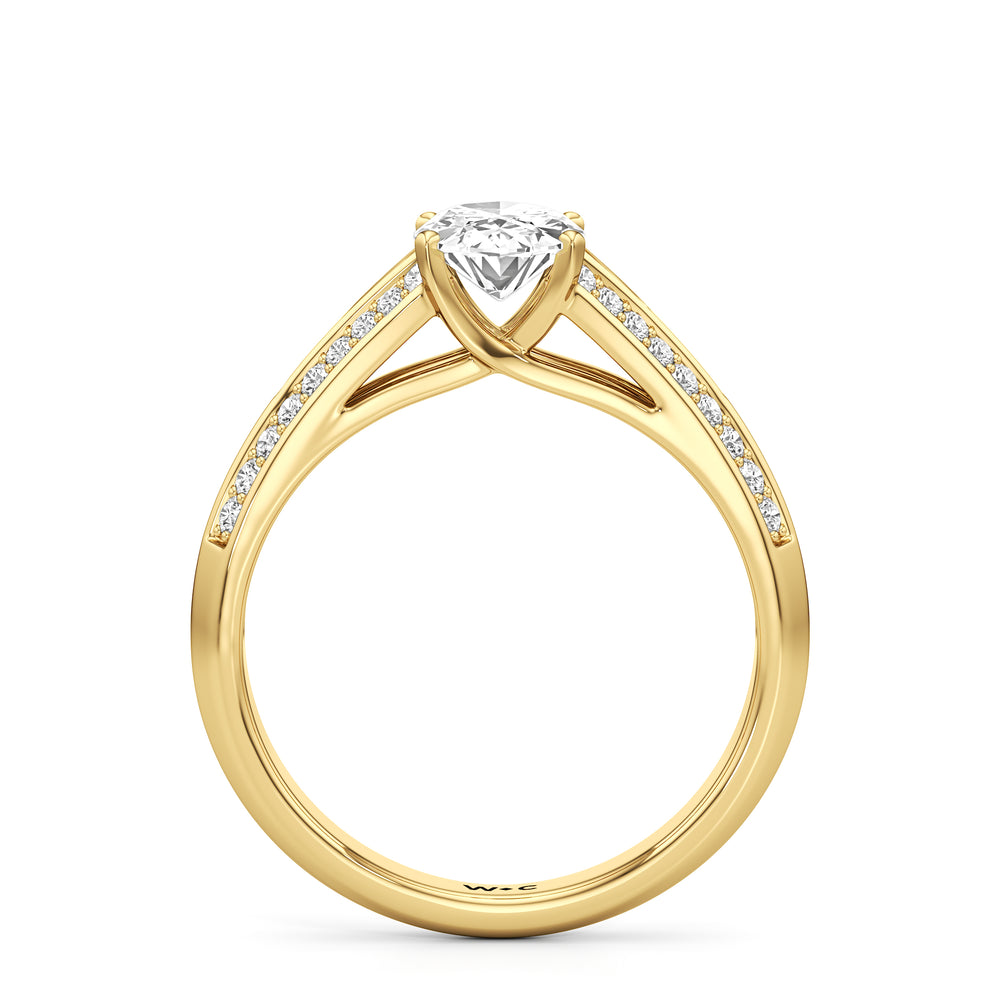 The Nadia Engagement Ring with Oval Cut Diamond in 14KT Yellow Gold view 2
