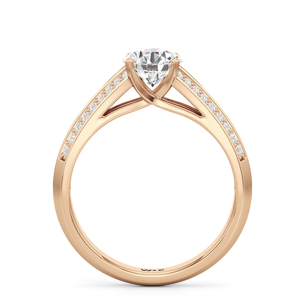 The Nadia Engagement Ring with Round Cut Diamond in 14KT Rose Gold view 2
