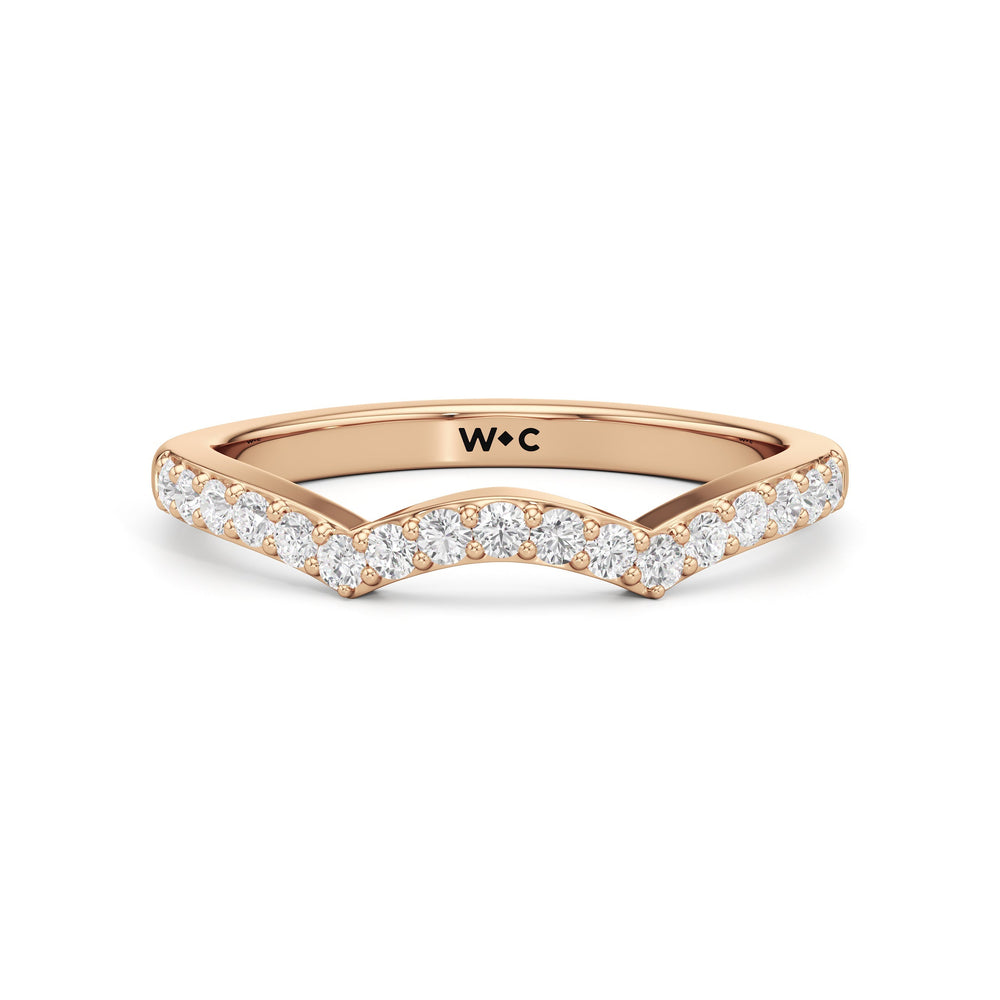 The Melody Diamond Wedding Band with 18KT Rose Gold Cut Diamond in 14KT Rose Gold view 1
