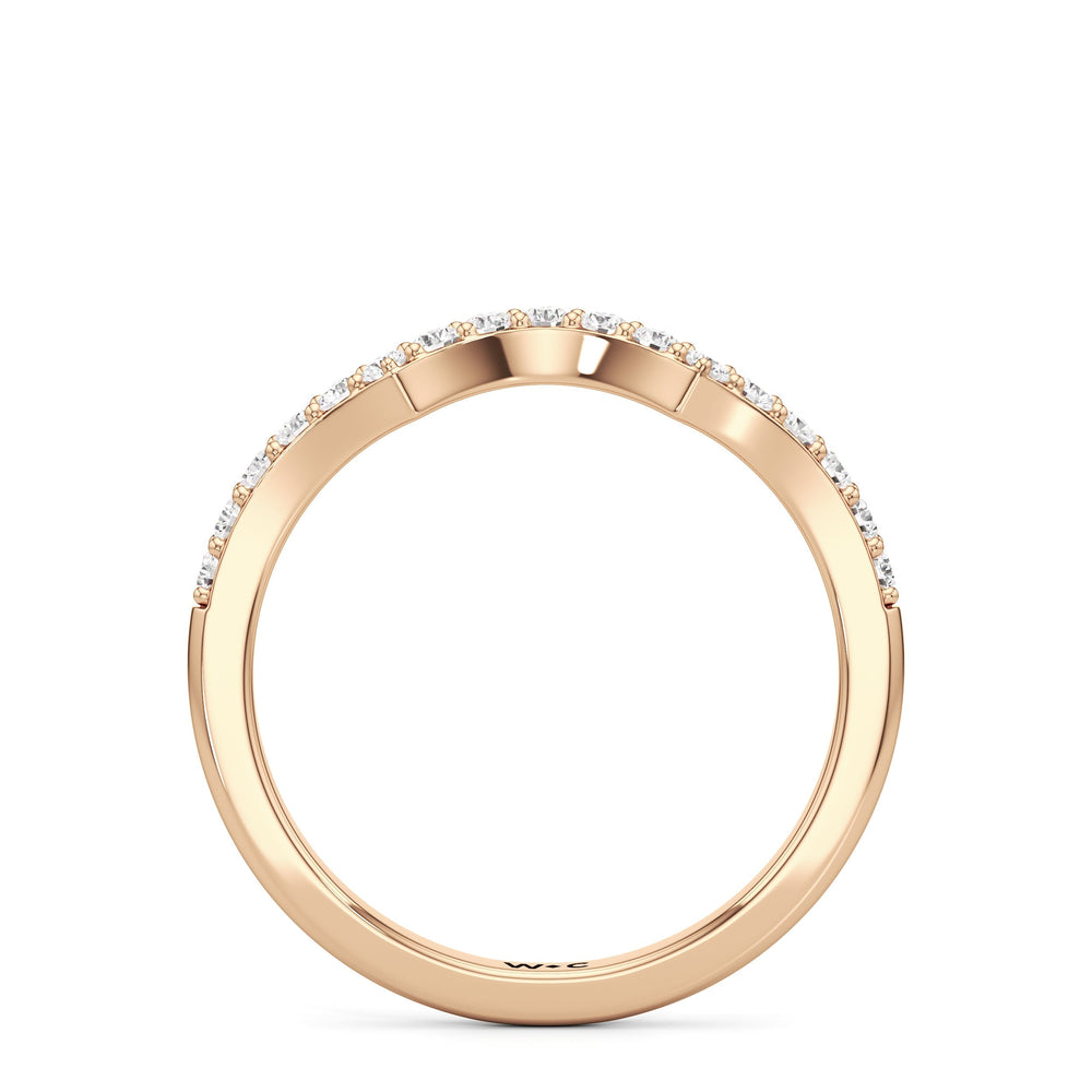 The Melody Diamond Wedding Band with 18KT Rose Gold Cut Diamond in 14KT Rose Gold view 2
