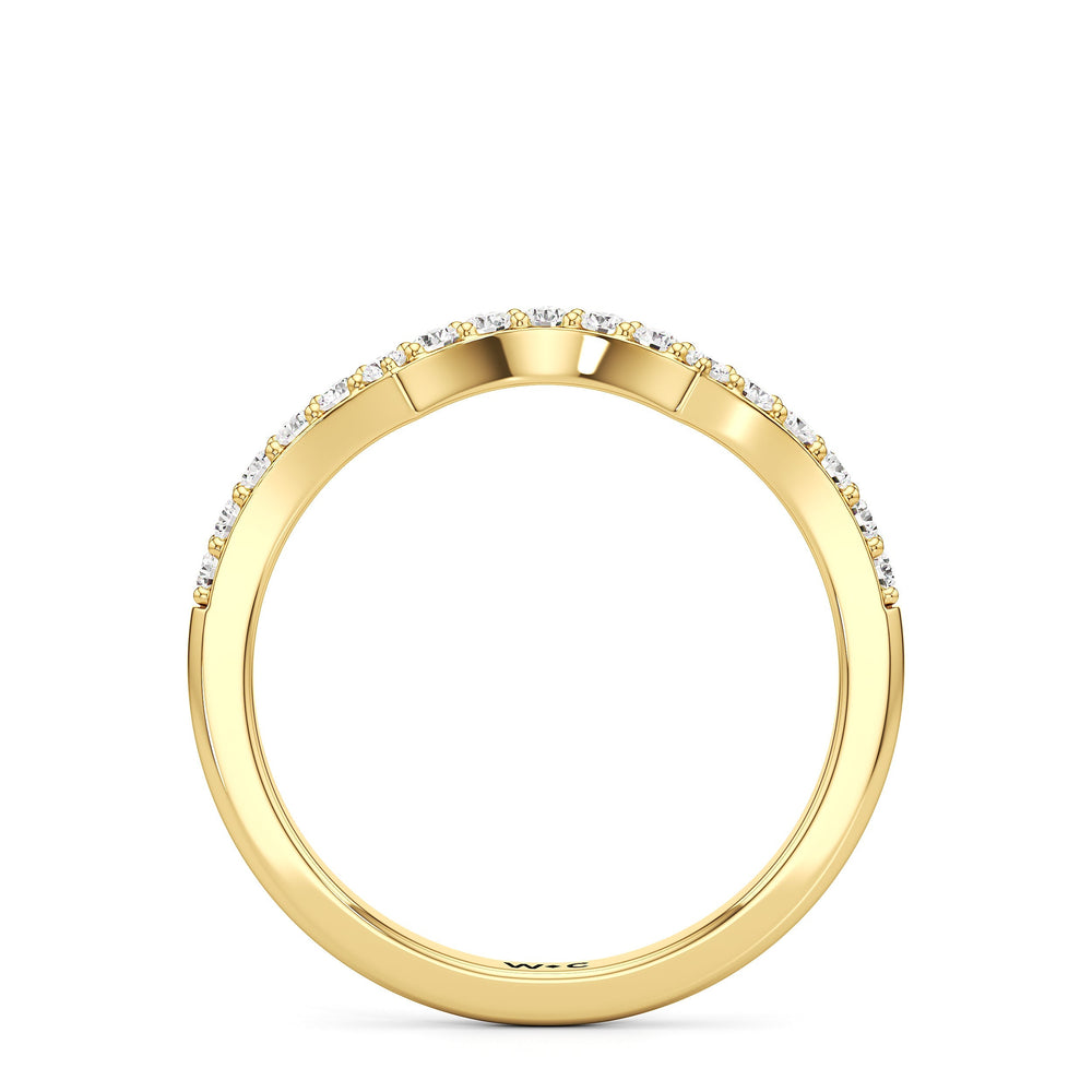 The Melody Diamond Wedding Band with 18KT Yellow Gold Cut Diamond in 14KT Yellow Gold view 2
