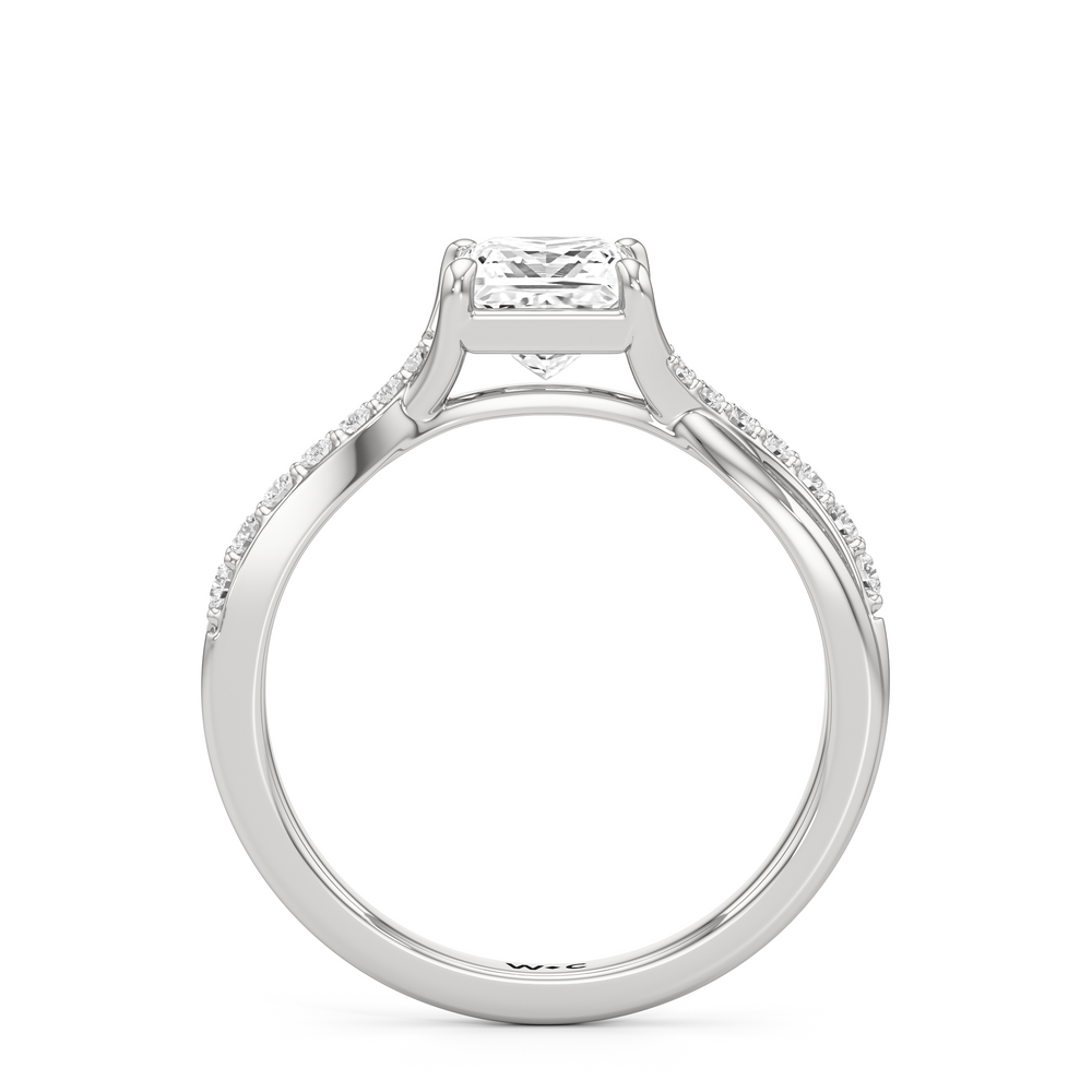 The Melody Engagement Ring with Princess Cut Diamond in 14KT Platinum view 2
