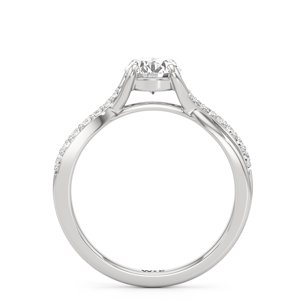 The Melody Engagement Ring with Round Cut Diamond in 14KT Platinum view 2
