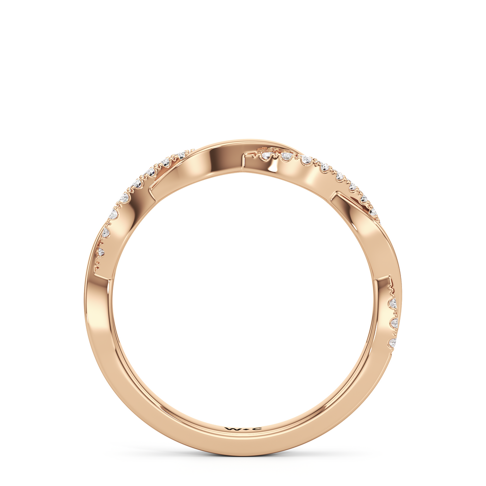 The Lennon Diamond Wedding Band with 18KT Rose Gold Cut Diamond in 14KT Rose Gold view 2
