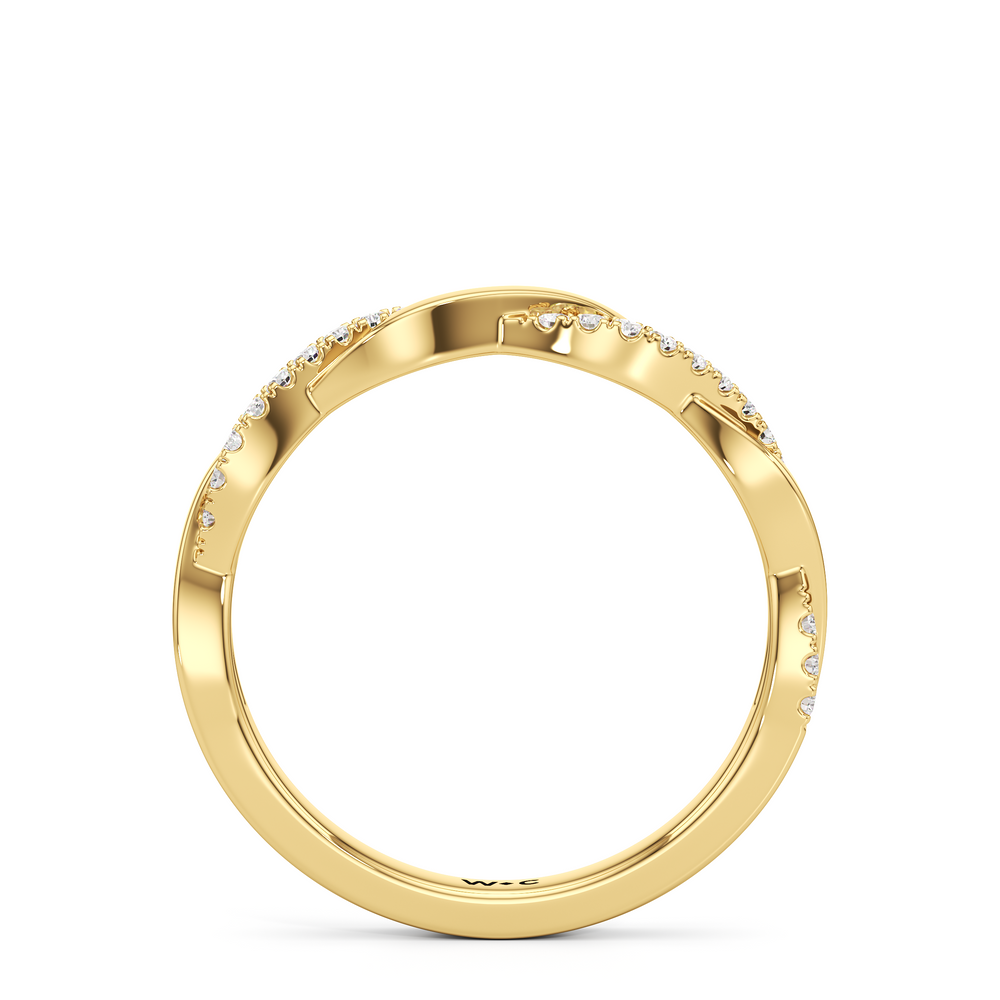 The Lennon Diamond Wedding Band with 18KT Yellow Gold Cut Diamond in 14KT Yellow Gold view 2
