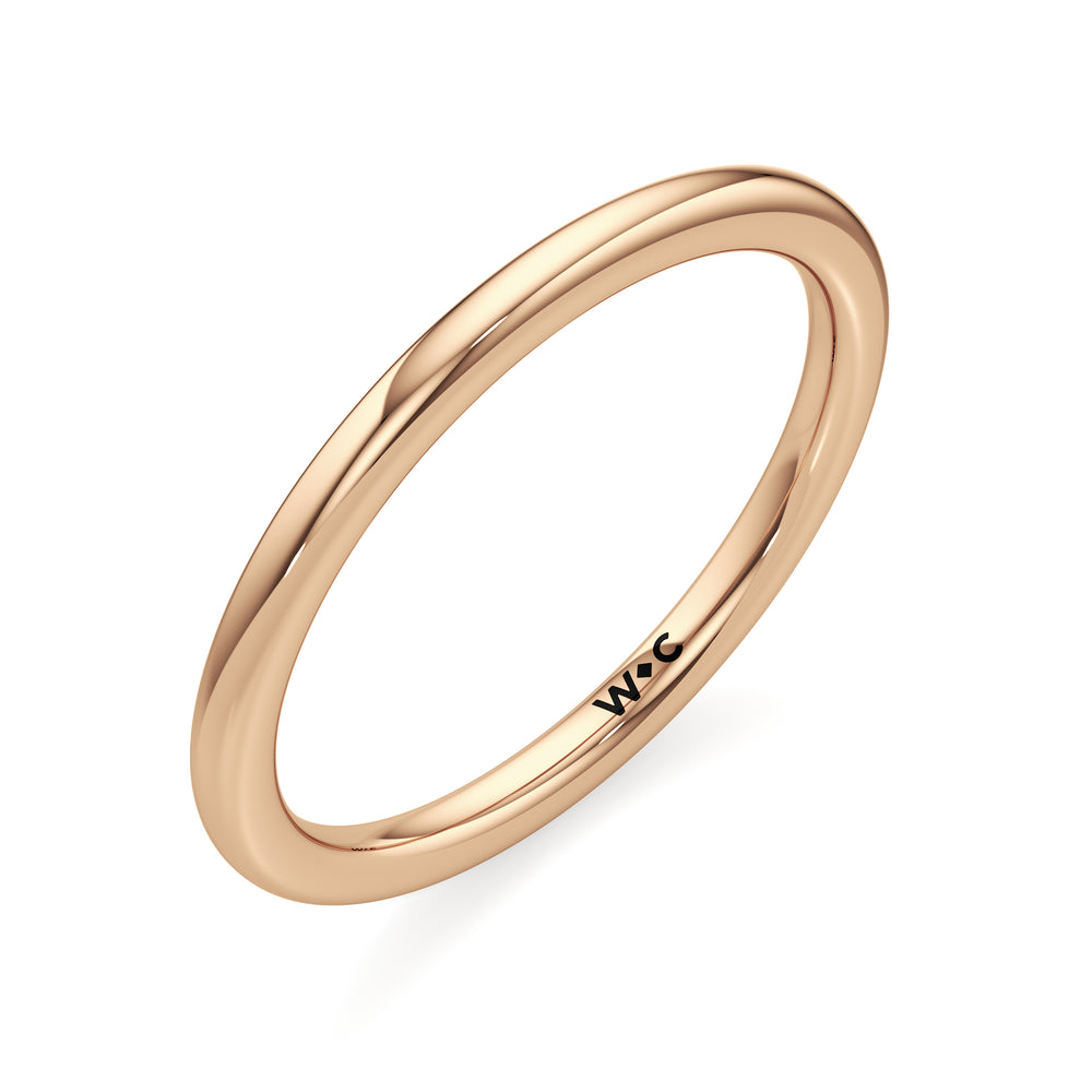 The Elle Wedding Band with 18KT Rose Gold Cut Diamond in 14KT Rose Gold view 3
