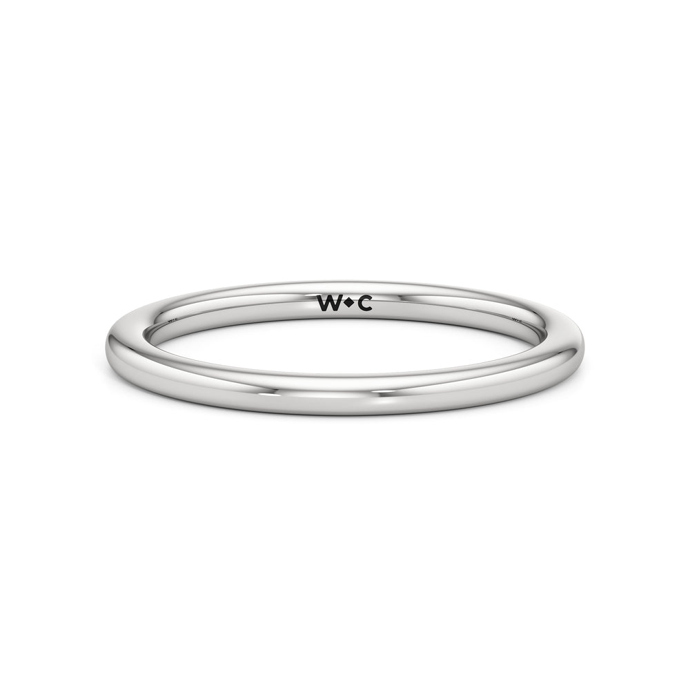 The Elle Wedding Band with Platinum Cut Diamond in 14KT Platinum view 1

