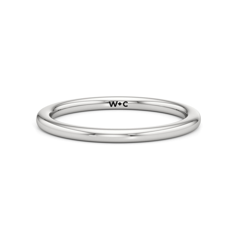 The Elle Wedding Band with Platinum Cut Diamond in 14KT Platinum view 1
