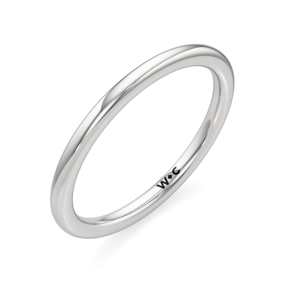 The Elle Wedding Band with Platinum Cut Diamond in 14KT Platinum view 3
