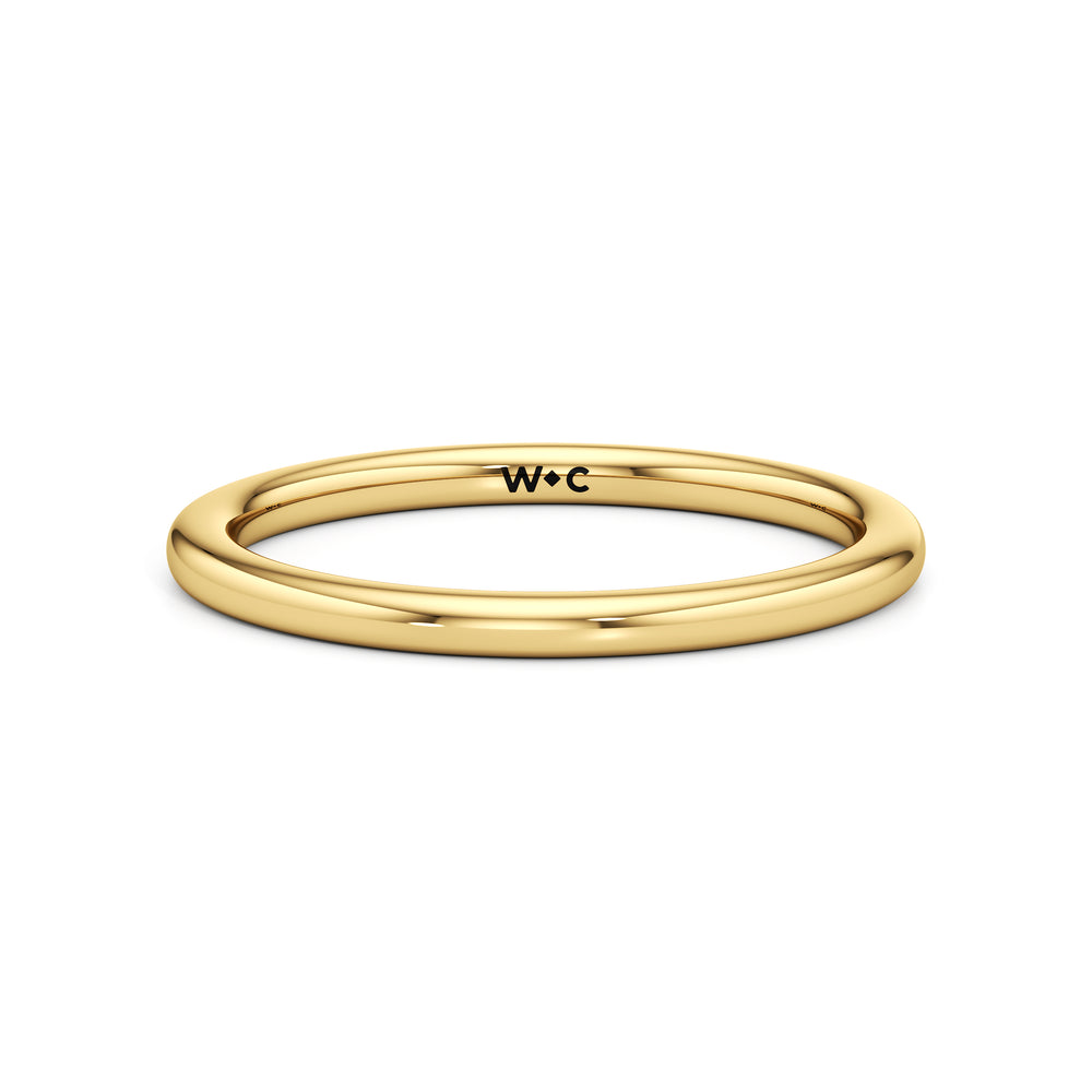 The Elle Wedding Band with 18KT Yellow Gold Cut Diamond in 14KT Yellow Gold view 1
